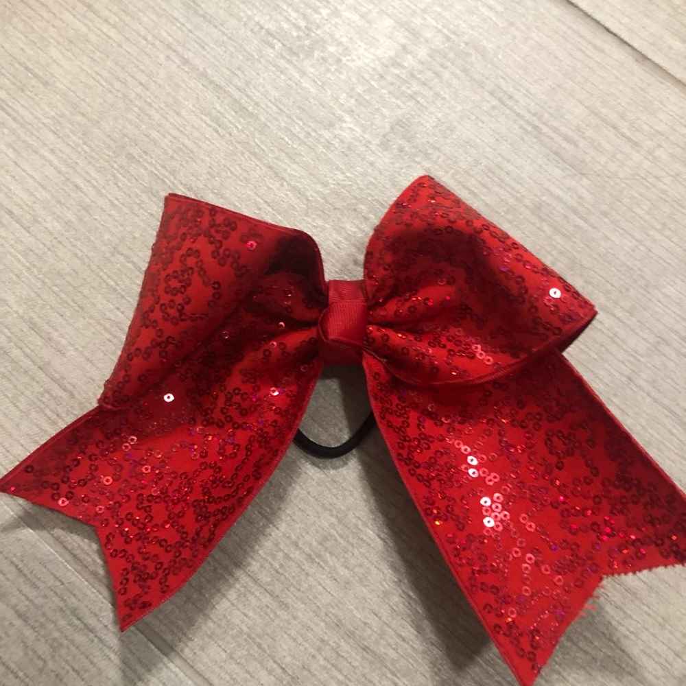 Red cheer bow